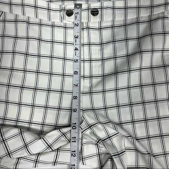 INC International Concepts Pants Mid Rise Skinny Leg White Black Plaid 10 - Picture 9 of 15